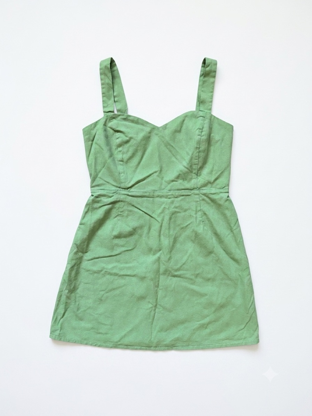 The Workshop Green Strappy Sweetheart Mini Dress